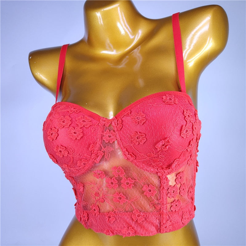 Women Crop Top Streetwear Beading Diamond Push Up Bra Casual Tank Tops Woman Clothes Bustier Camis Fashion Ladies Corset