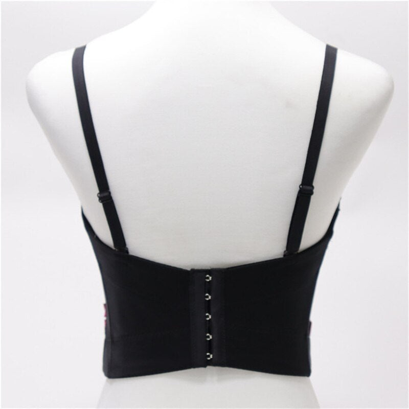 Women Crop Top Streetwear Beading Diamond Push Up Bra Casual Tank Tops Woman Clothes Bustier Camis Fashion Ladies Corset