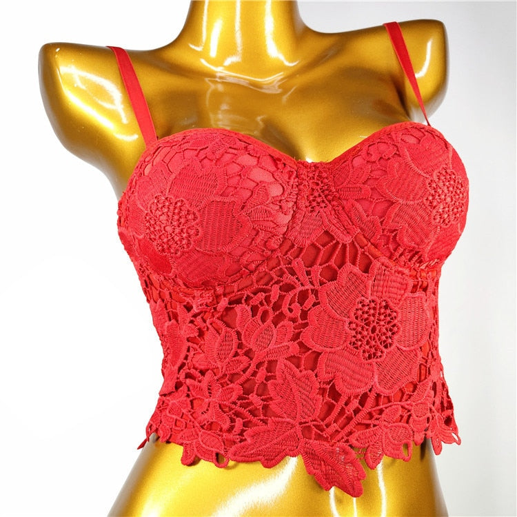 Women Crop Top Streetwear Beading Diamond Push Up Bra Casual Tank Tops Woman Clothes Bustier Camis Fashion Ladies Corset