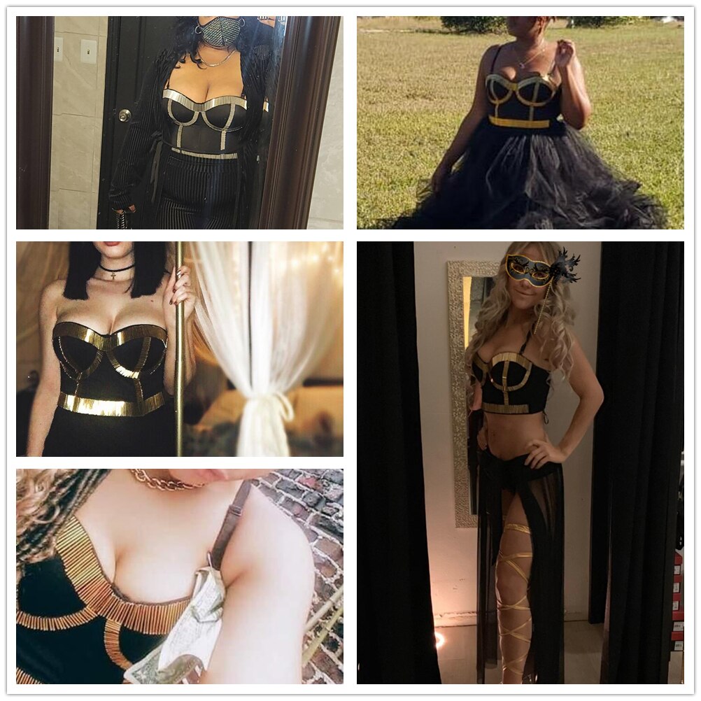 Women Crop Top Streetwear Beading Diamond Push Up Bra Casual Tank Tops Woman Clothes Bustier Camis Fashion Ladies Corset