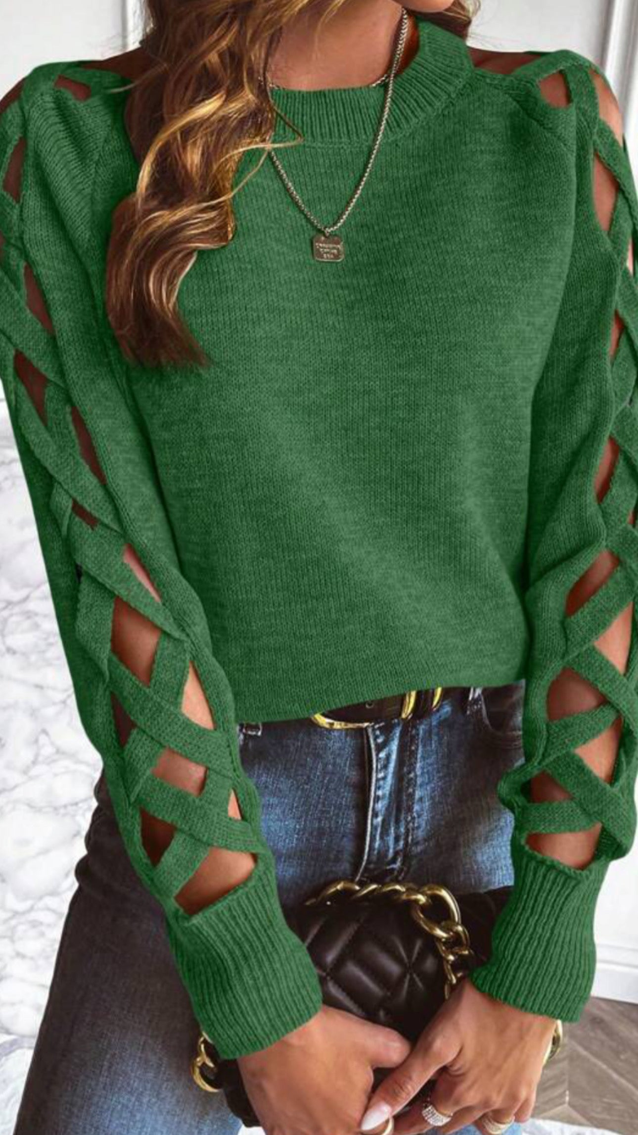 Green sexy sweater