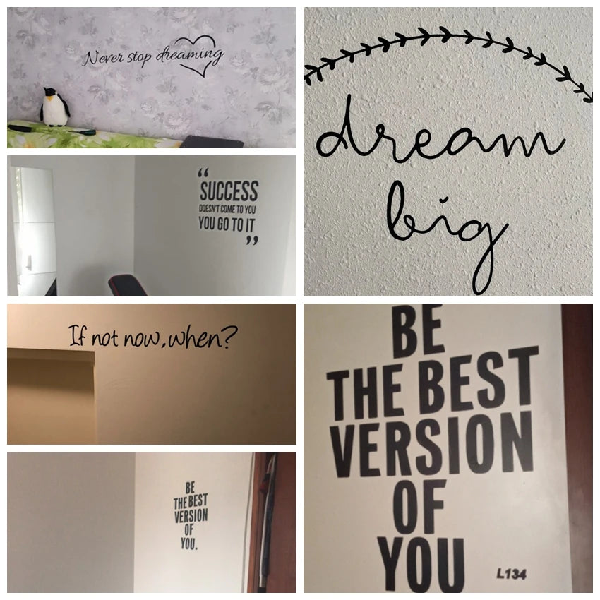Motivational Phrases Quotes Sentences Home Vinyl Wall Sticker Decor For School Company Office Study Room Decoration Wall Decals