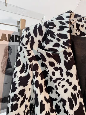 Designer Jacket Women's Slim Fitting Gradual Leopard Printed Blazer