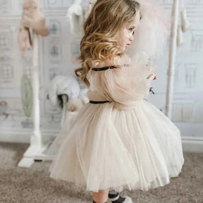 Off Shoulder Tutu Dress Long Sleeve Child Vintage