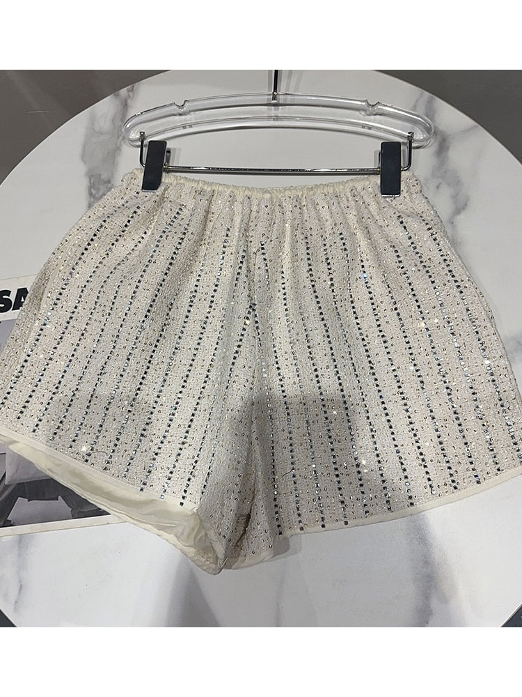 Designer Fashion Charming Sequin Tweed Shorts
