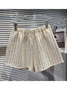 Designer Fashion Charming Sequin Tweed Shorts