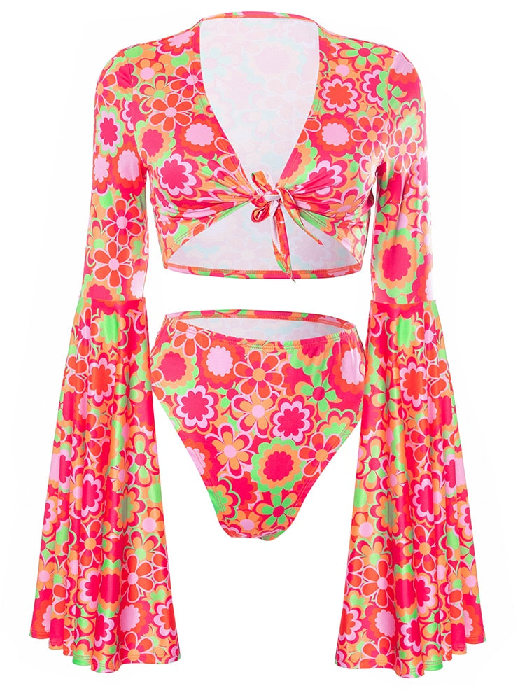 Fashion New Printed Two Piece Bikini Suit Triangle Bikinis Swimsuit