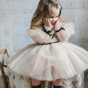 Off Shoulder Tutu Dress Long Sleeve Child Vintage