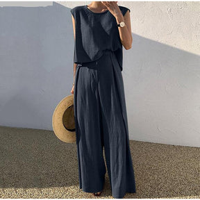 Women Cotton Linen Suits Summer