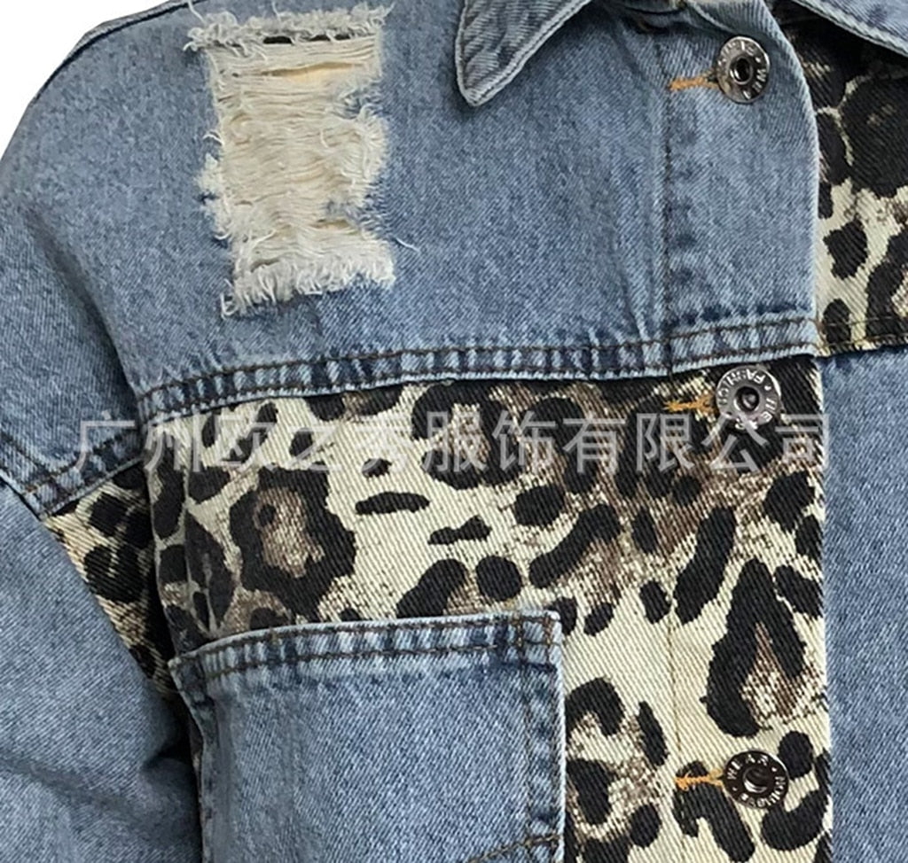 Leopard Denim Jackets Fashion