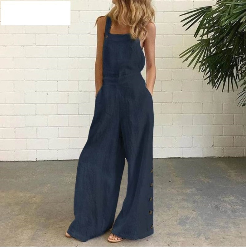 Wide Leg  Women Loose Streetwear High Waist Overalls