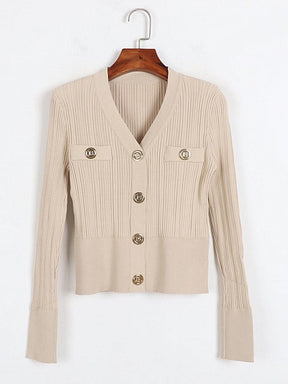HIGH STREET Newest 2023 Designer Jacket Women's B Button V-neck Single-Breasted  Knit Cardigan