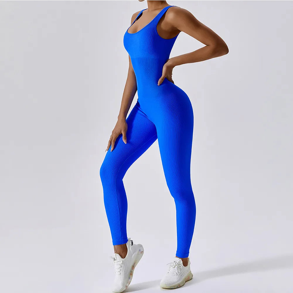 seamless Tightening Fitness Workout Set Stretch Bodysuit  Push Up Sportswear