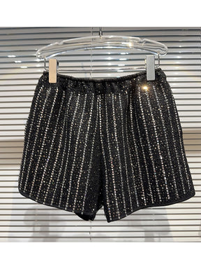 Designer Fashion Charming Sequin Tweed Shorts