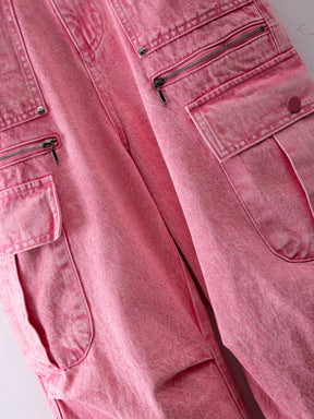 Women's Jeans High Waist Straight Cylinder Drawstring Multi Pockets Retro
