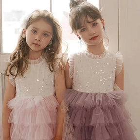 Sequins Layer Tutu Dress Sleeveless