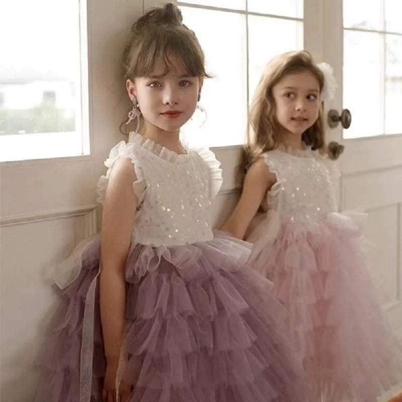 Sequins Layer Tutu Dress Sleeveless