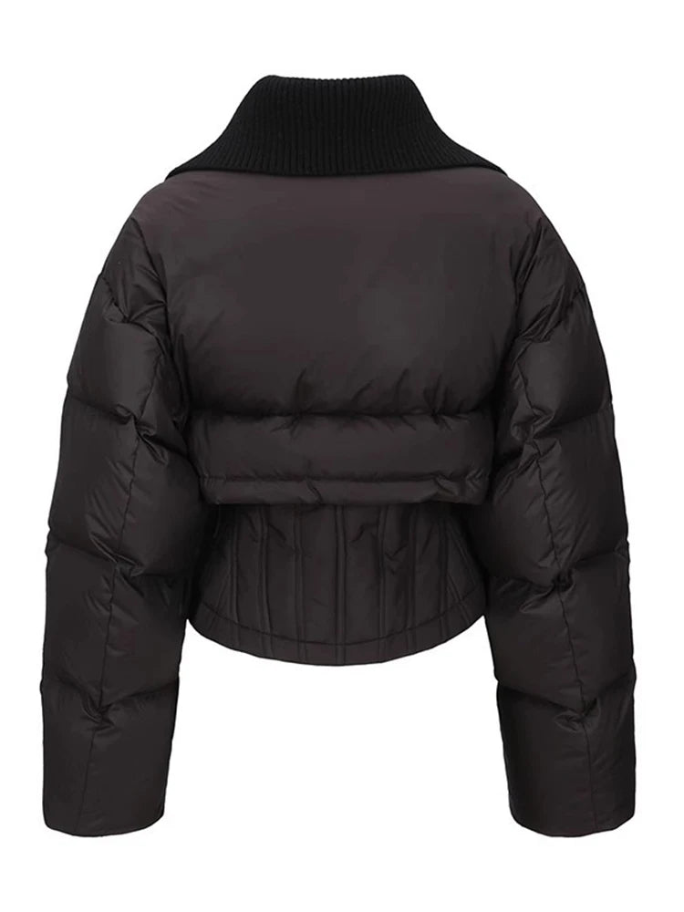 Fashion Cotton Coat Lapel Long Sleeves Zipper Short Jacket