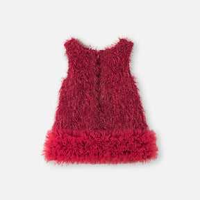 Fluffy Fur Dress Sleeveless Infant Toddler Dress