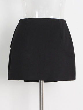 Skirts Women's Fashionable Diamond Buckle Decorative Split Mini Skirt