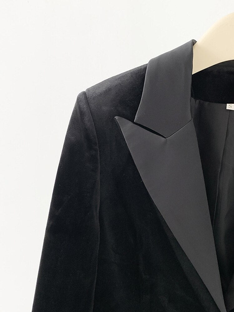 Stylish Designer Jacket Women's Single Button  Feather Embellished  Blazer