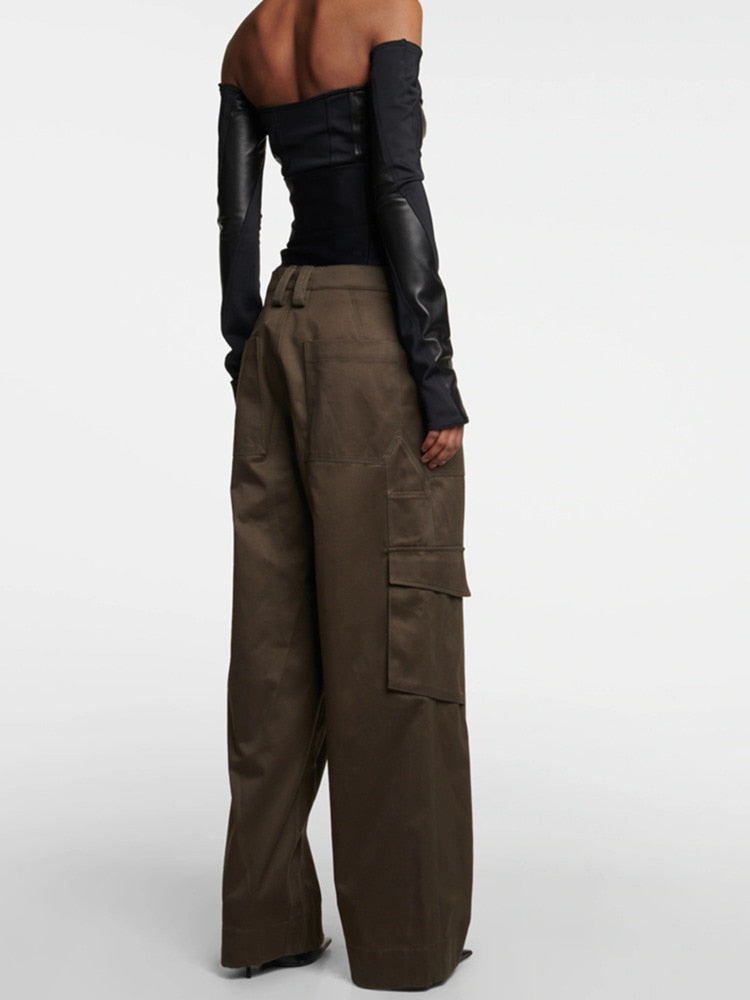 Fashion Women Trouser Slim Removable Contrasting Colors