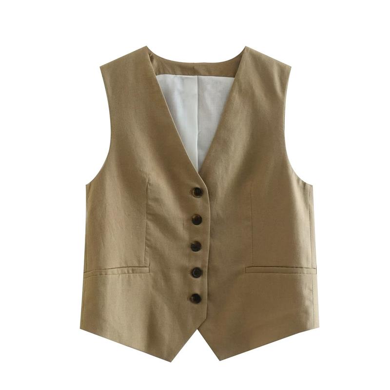 New Suits Chic Slim V-neck Vest Pants 2-piece Set Elegant Leisure Street