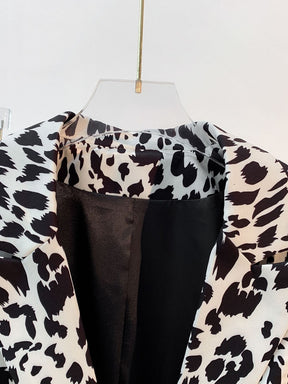 Designer Jacket Women's Slim Fitting Gradual Leopard Printed Blazer