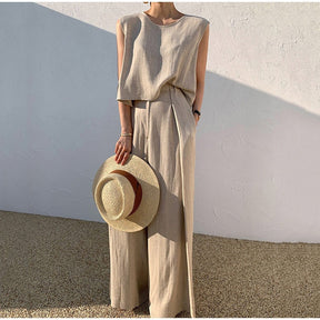 Women Cotton Linen Suits Summer