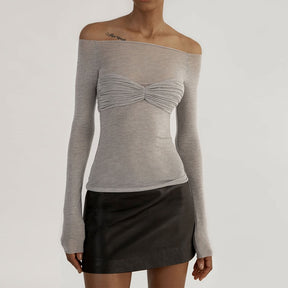 See Through Mesh Crop Top Women Pullovers Strapless Short Knit Cropped