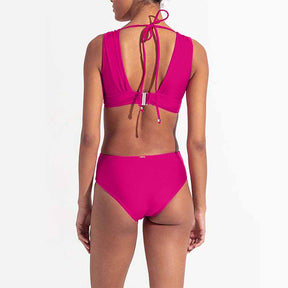 Pink One-piece Swimsuits Halter Beachwear Solid Hollow Out Bikinis and Cover Ups Fashion Deep-v Swimwear Summer Swimming Biquini