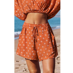 Women Swimwear Beach Wear Orange Cover Ups Vintage Style Sexy Deep V Surf Wear Summer