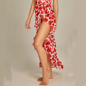 Fashion Print V-Neck Halter Bikini  New Bandage Sexy Backless One Piece Swimsuit Elegant Slim High Waist Beachwear