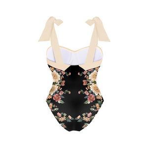 New Printed Panel Chic One Piece Swimsuit and Coverup Slim Gathered Cutout Bikini High Waist Holiday Beachwear