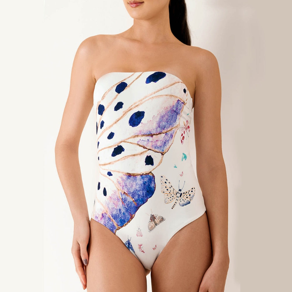 Vintage Women One Piece Swimsuit &amp; Skirt Luxuey Bikini Designer Bathing Suit Female Retro Swimwear Surf Wear Cover Up Summer