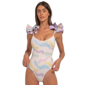 Fashion Fungus Print One Piece Swimsuit Holiday Beachwear Designer Bathing Suit Summer Surf Wear