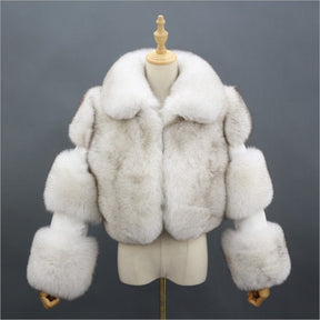 Fashion Winter High Quality Faux Fur Coat Women Winter Elegant Turn-down Collar Thick Warm   Fur Mink Woman Jacket