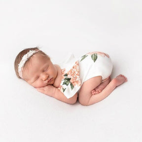 Newborn Photography Clothes One Shoulder Print Photography Clothing Triangle Romper Newborn Photography Props