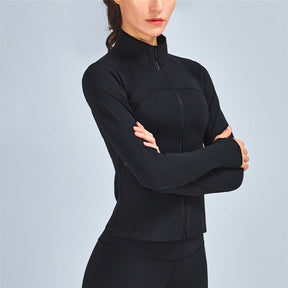 Vnazvnasi Women Long Sleeve With Thumb Hole Sports Jacket Zipper Design Yoga Shirt Fitness Sports Coat Workout Jogging Wear