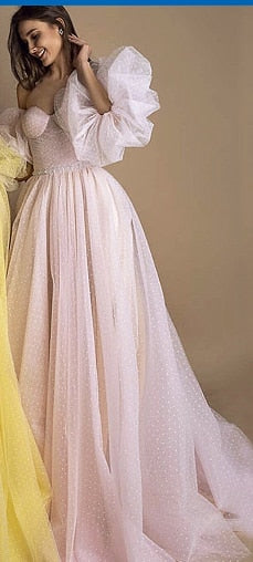 Sweetheart Pink Long Evening Dress Party Elegant 2022 Robe De Soiree Detachable Sleeves Yellow Prom Dresses With Belt