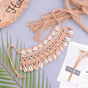 chocker Ivory Crochet Women Seashell Collar Choker Beach Boho Summer Necklaces Jewelry Beach Accessories