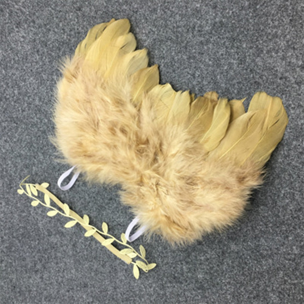 Newborn Photography Props White Angel Wing Baby Photos Props Feather Wing Girls Hair Kids Baby Photography Hair Accessories