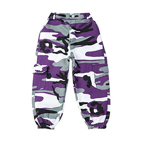 Girls Hip Hop Street Dance Solo Clothes Cropped Tank Top/Camouflage Jogger Pants