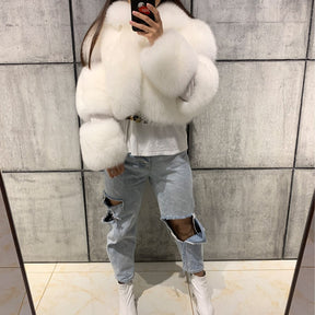 Fashion Winter High Quality Faux Fur Coat Women Winter Elegant Turn-down Collar Thick Warm   Fur Mink Woman Jacket