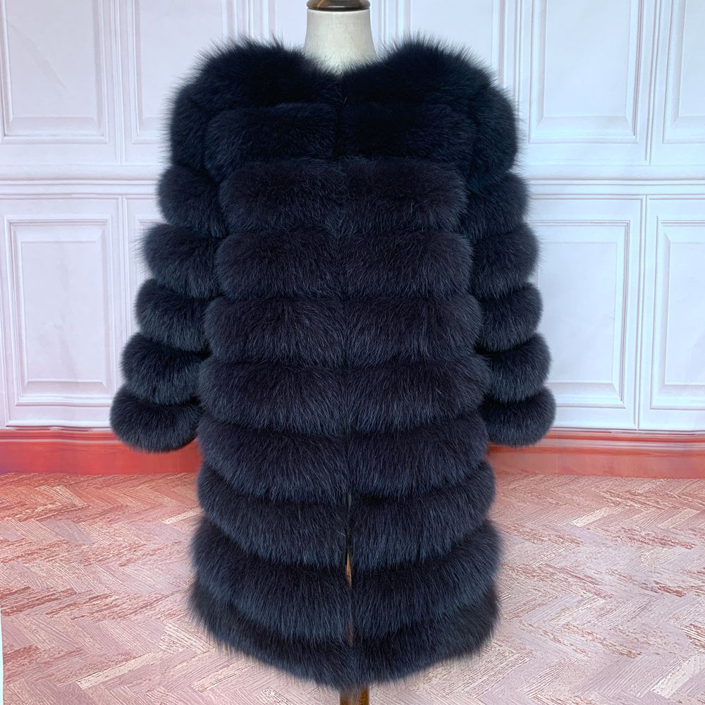 real fur coat 100% natural fur jacket winter warm leather fox fur coat