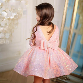 Formal Evening Dress For Girls Birthday Wedding Party Costume Kids Girl Elegant Sequins Bridesmaid Dresses Children Clothes