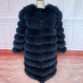 real fur coat 100% natural fur jacket winter warm leather fox fur coat