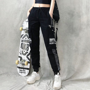 Streetwear Black Pants Women Korean Style Elastic Waist Sweatpants Baggy Pants Summer Autumn Hip Hop Harajuku Trousers Women