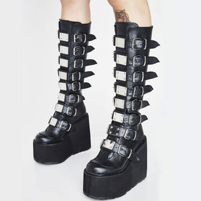 Metal Design Boots For Women Platform