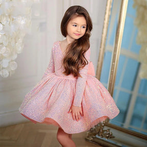 Formal Evening Dress For Girls Birthday Wedding Party Costume Kids Girl Elegant Sequins Bridesmaid Dresses Children Clothes